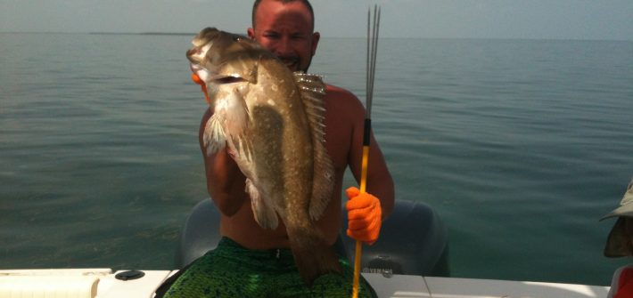 While taking a break from fishing we shot this red grouper off Marathon in the Fl Keys