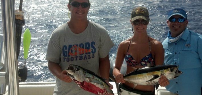 Caleb and Hannah had a double header on blackfin tuna off Marathon.