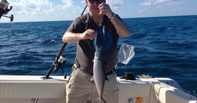 John was visiting from NJ and caught this cero mackerel off Marathon in the Fl Keys.