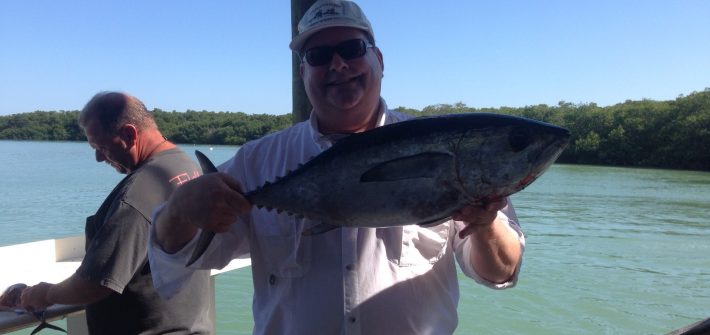 Barry caught this fat blackfin tuna at the hump off Marathon on one of our fishing charters last week.