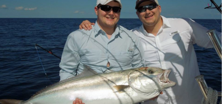 Big amberjack for the guys from Ohio on a charter off Marathon in the Fl Keys.