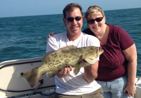 Jim and his wife caught this gag grouper fishing the bay off Marathon in the FL Keys.