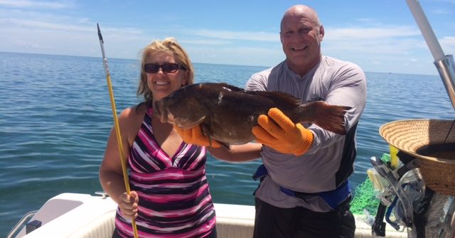 Spearfishing charter off Marathon in the Fl Keys.