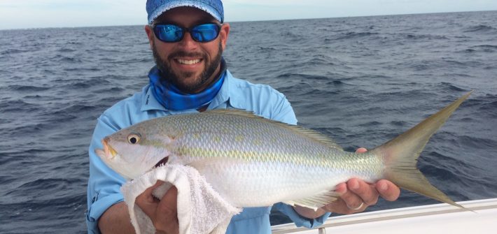 Flag size yellowtail snapper caught on a half day charter off Marathon Key.