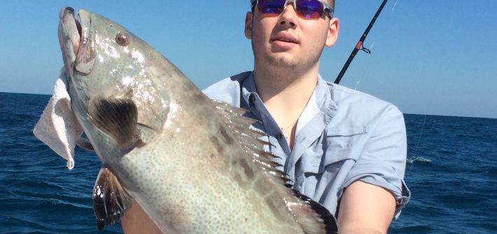 Payton caught this fat black grouper off Marathon on a fishing charter with Capt. Doug yesterday.