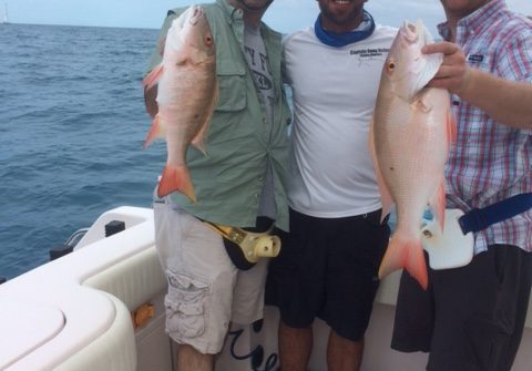 Pair of mutton snapper caught on a 3/4 day charter off Marathon in the Fl Keys