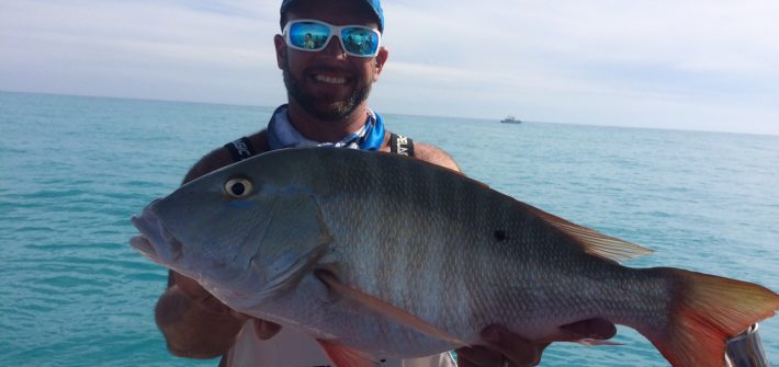 We got this fat mutton snapper on a reef and wreck charter off Marathon in the Fl Keys.