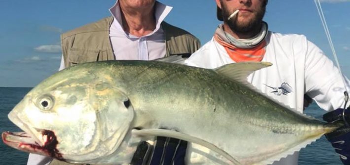 Big jacks caught tarpon fishing this afternoon. Great trip with plenty of action…