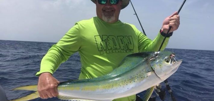 Nice day on the water with great clients. Little offshore storm ended our day a …