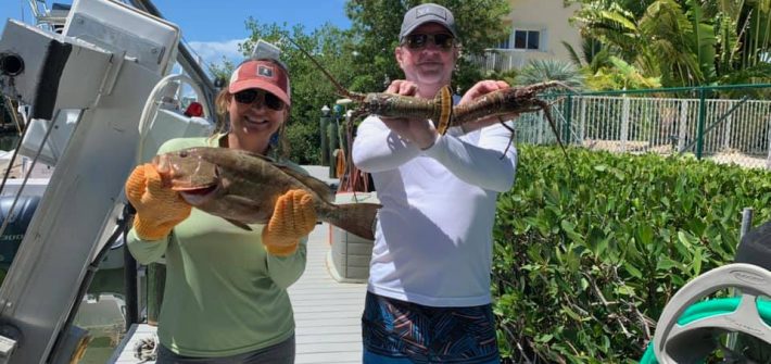 Few bugs and a red grouper make for a tasty dinner tonight!