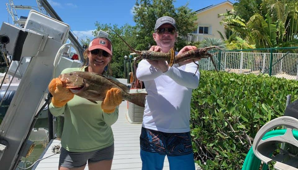 Few bugs and a red grouper make for a tasty dinner tonight!