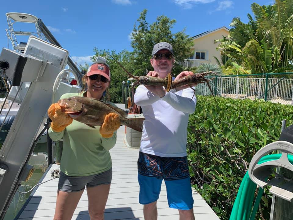 Few bugs and a red grouper make for a tasty dinner tonight!